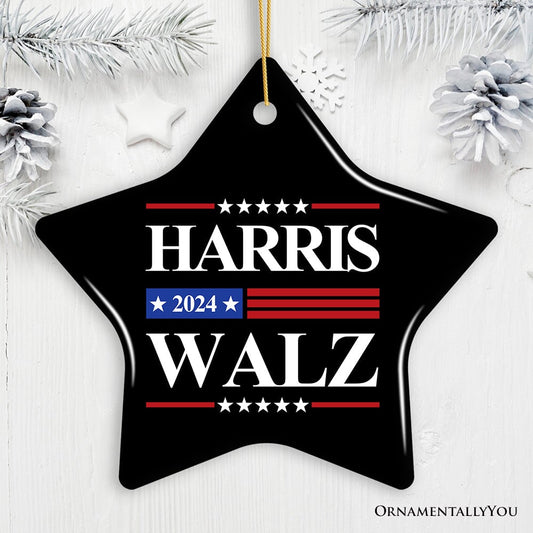 Harris Walz 2024 Ornament, Election Christmas Gift