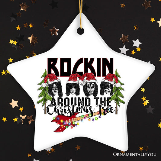 Iconic Hard Rock n Roll Guitar Christmas Ornament, Rockin Around the Christmas Tree