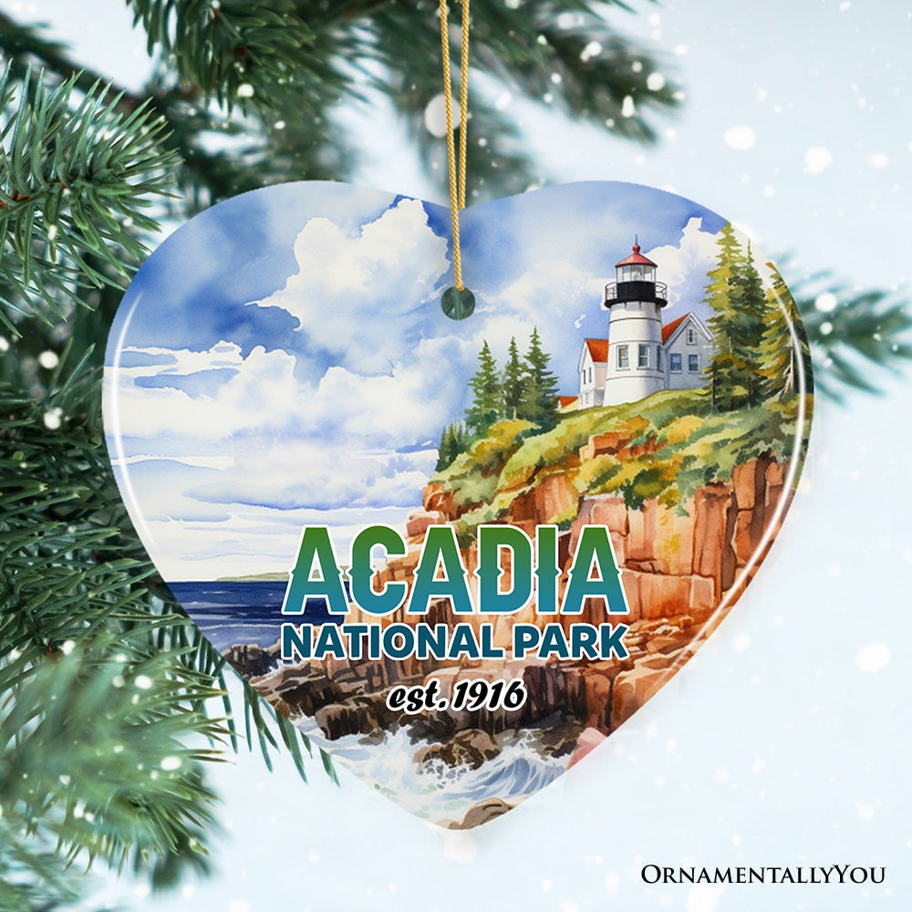 Majestic Acadia National Park Artwork Ornament, Travel Souvenir and Christmas Gift