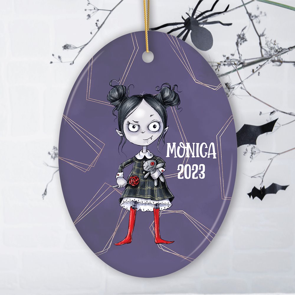 Spooky Girl Customized Halloween Ornament, Daughter Gift