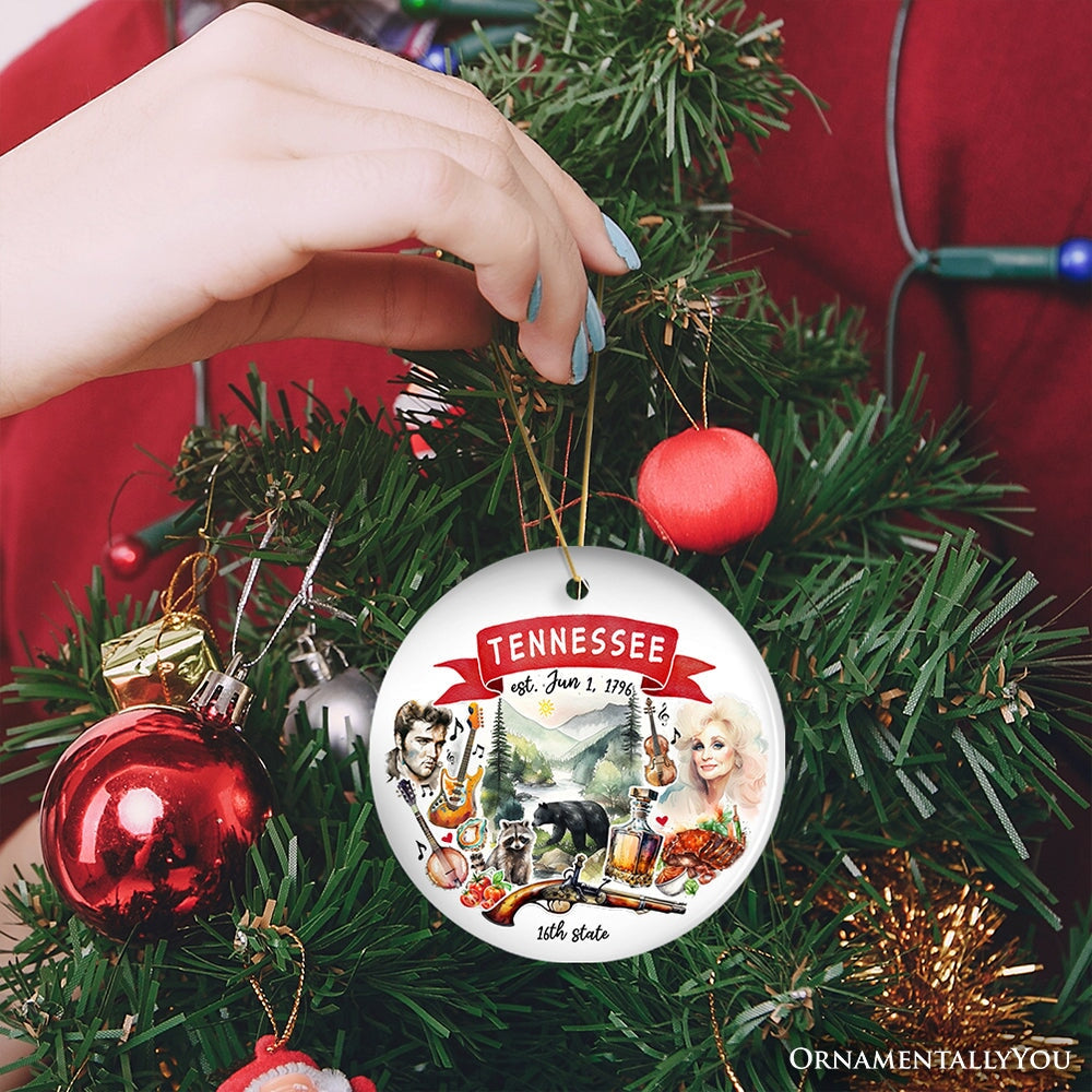 Artistic Tennessee State Themes and Landmarks Christmas Ornament