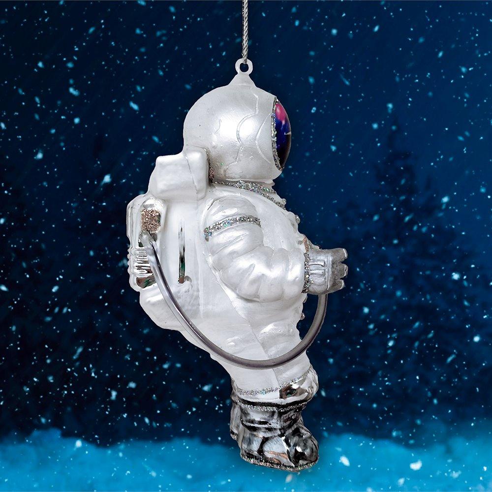 Astronaut Glass Christmas Ornament