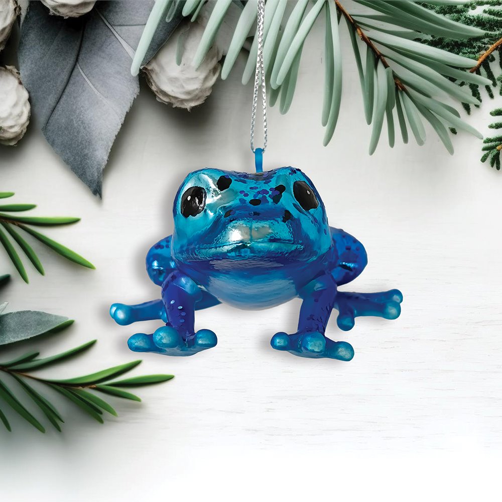 Poison Dart Frog Glass Christmas Ornament, Gift for Exotic Animal Lovers