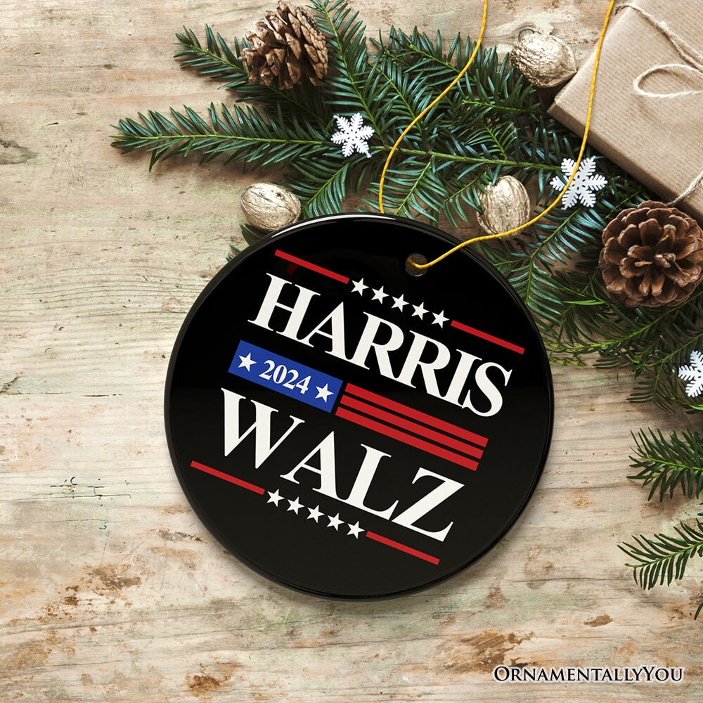 Harris Walz 2024 Ornament, Election Christmas Gift