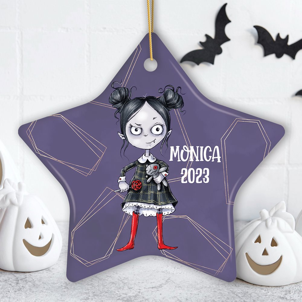 Spooky Girl Customized Halloween Ornament, Daughter Gift