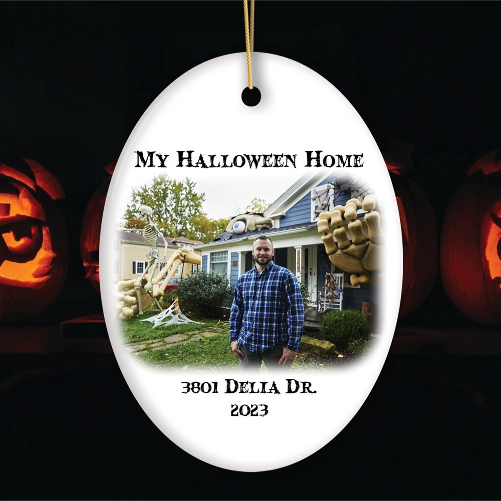 Haunted House Photograph Custom Tree Halloween Ornament