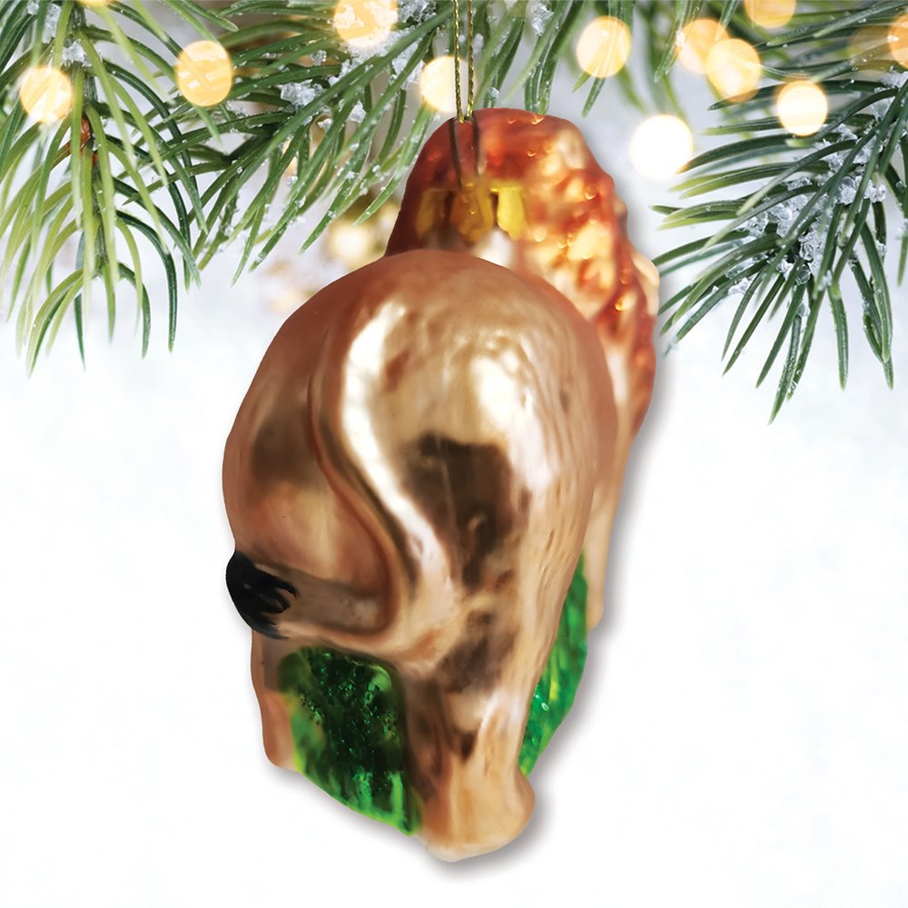 Exotic Safari Lion Glass Christmas Ornament