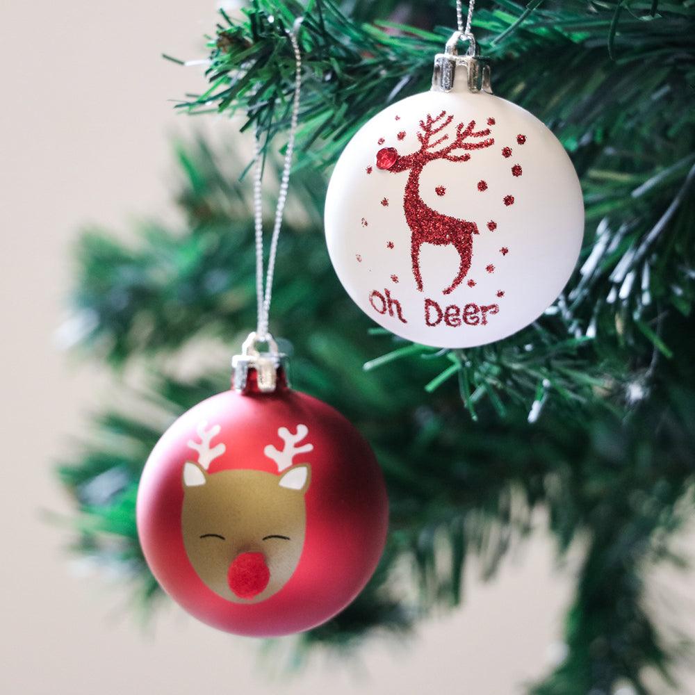 Oh Deer! Reindeer Theme Christmas Ornament Bauble Bundle