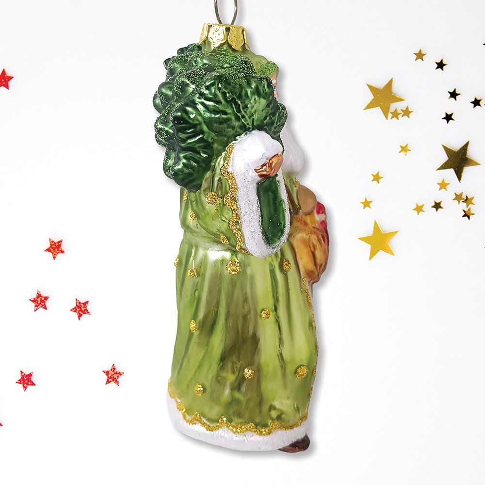 Spirit of the Forest Father Santa Victorian Glass Christmas Ornament