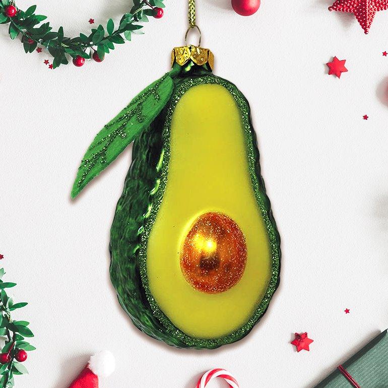 Avocado Glass Christmas Ornament