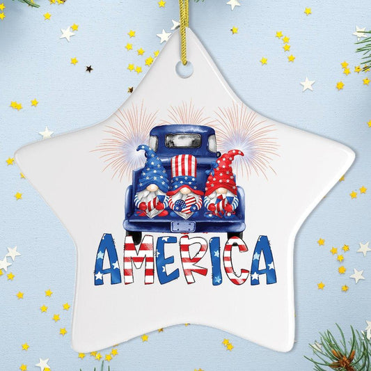 Patriotic America Gnome Ornament