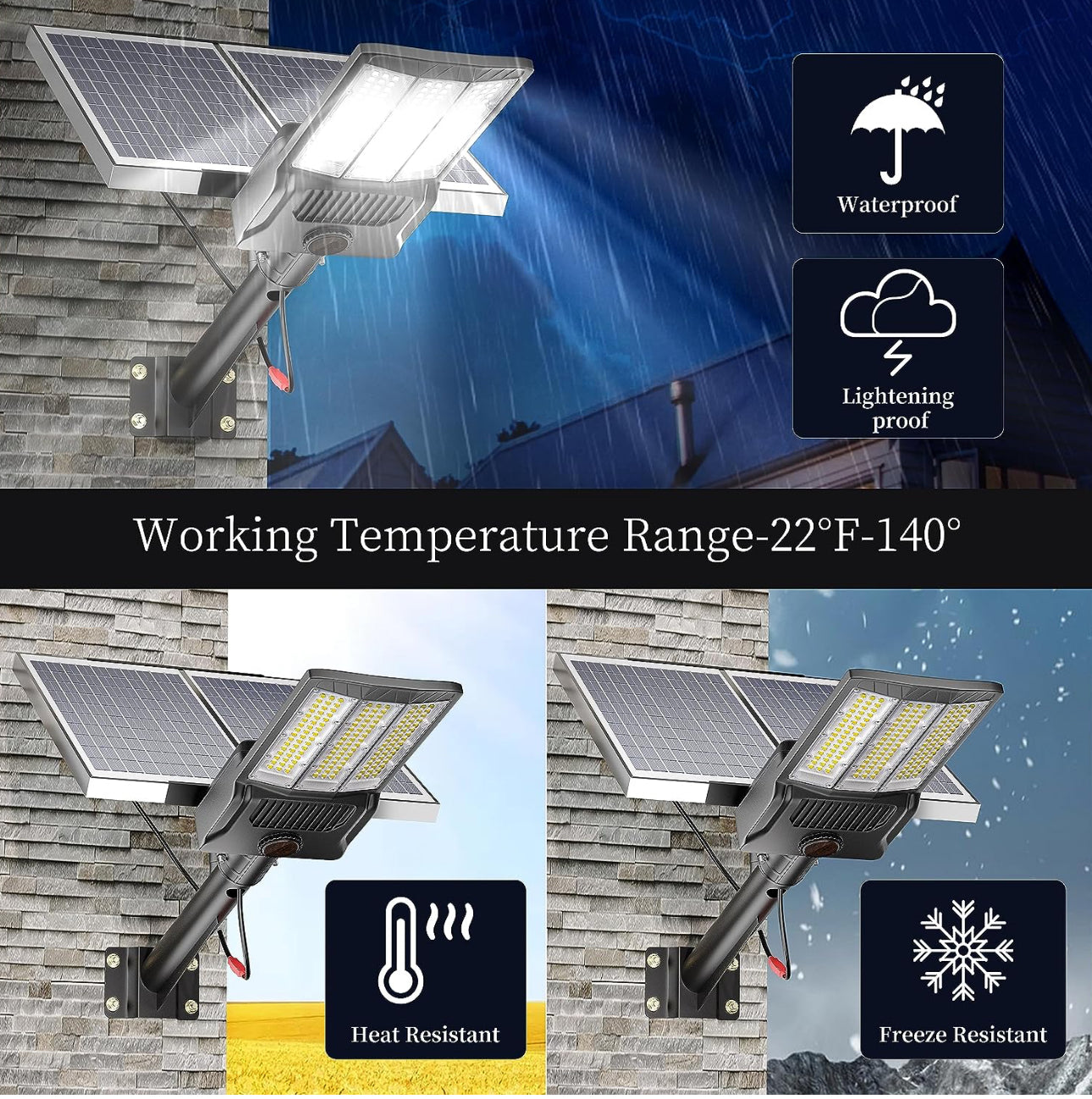 6500W Solar Street Lights Outdoor, 500000LM High Powered Commercial Parking Lot Lights 6500K Dusk to Dawn with Remote