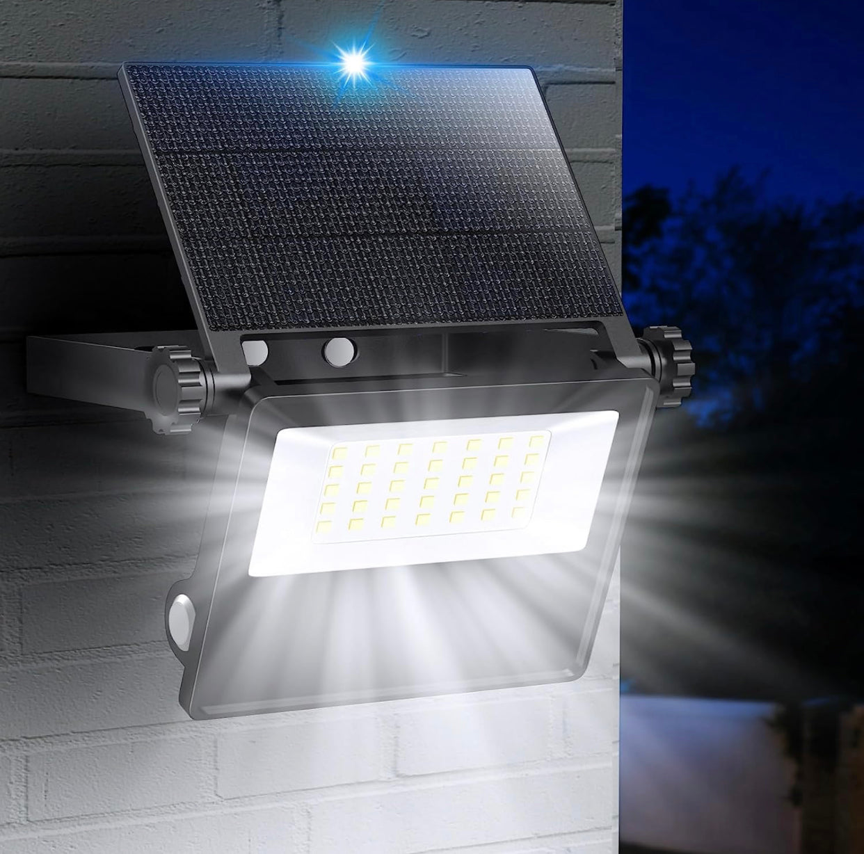 2-Pack SmartYard Solar Outdoor Lights, Metal Solar Security/Flood Lights ,2000LM Motion Sensor