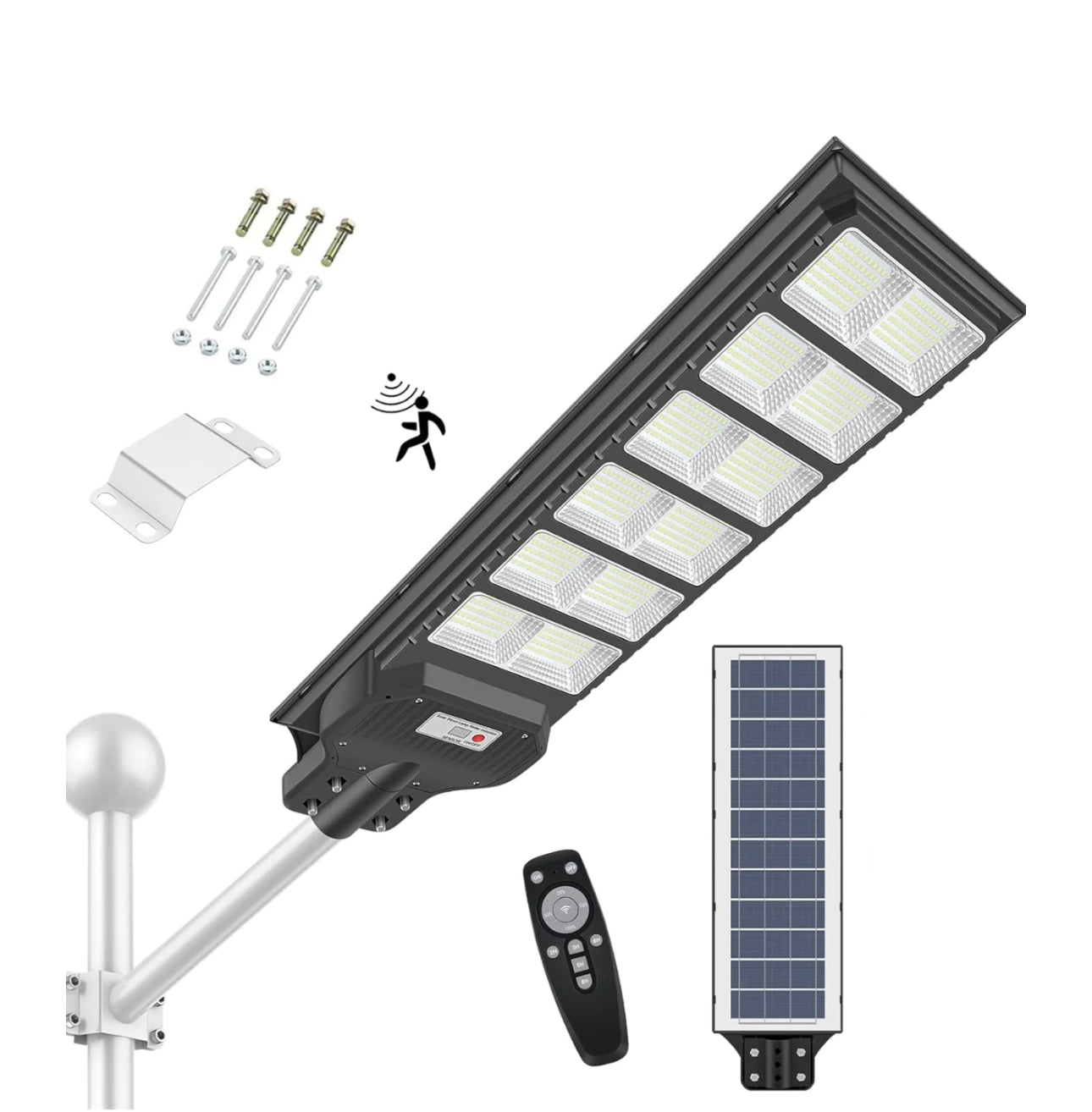 1000W Solar Street Light Motion Sensor, 80000LM IP65 Waterproof with Remote Control