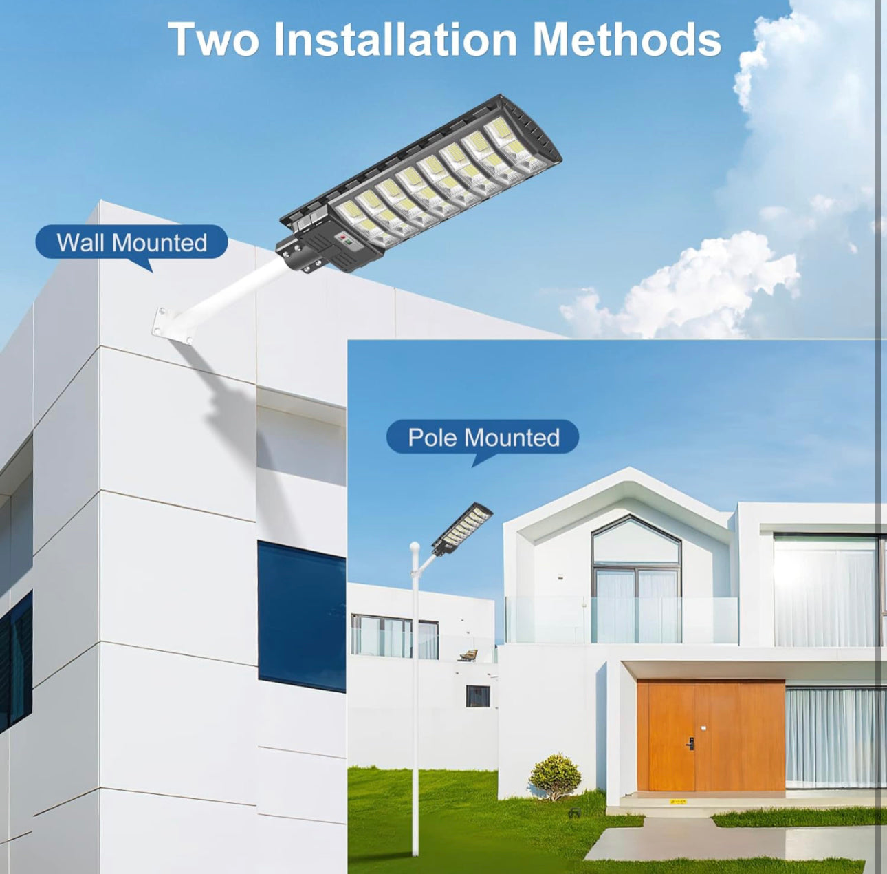 1000W Solar Street Light Parking Lot Lights, 6500K Solar Led Outdoor Lights, Solar Lights Outdoor Waterproof, Dusk to Dawn