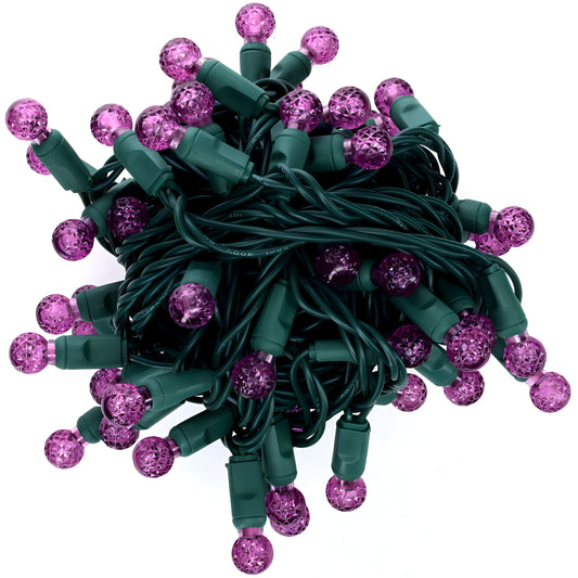 G12 Purple LED Christmas Lights, 70 Bulbs, 4" Spacing