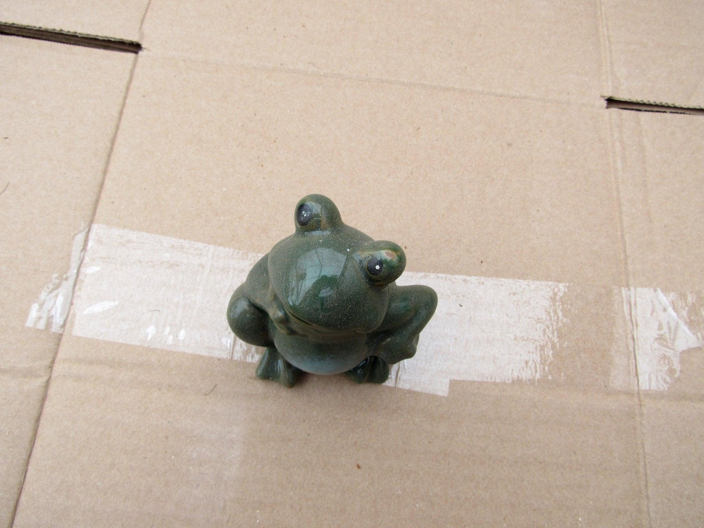 Glazed Ceramic Frog Figurine