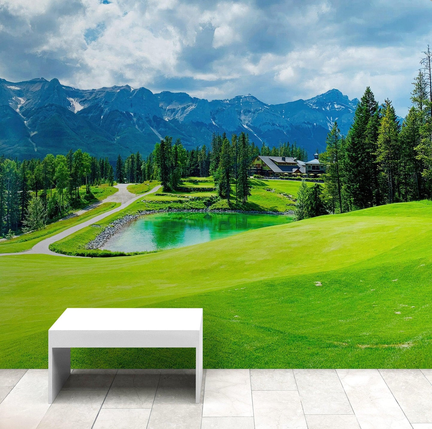 Golf Course Mountain View Wallpaper. #6767