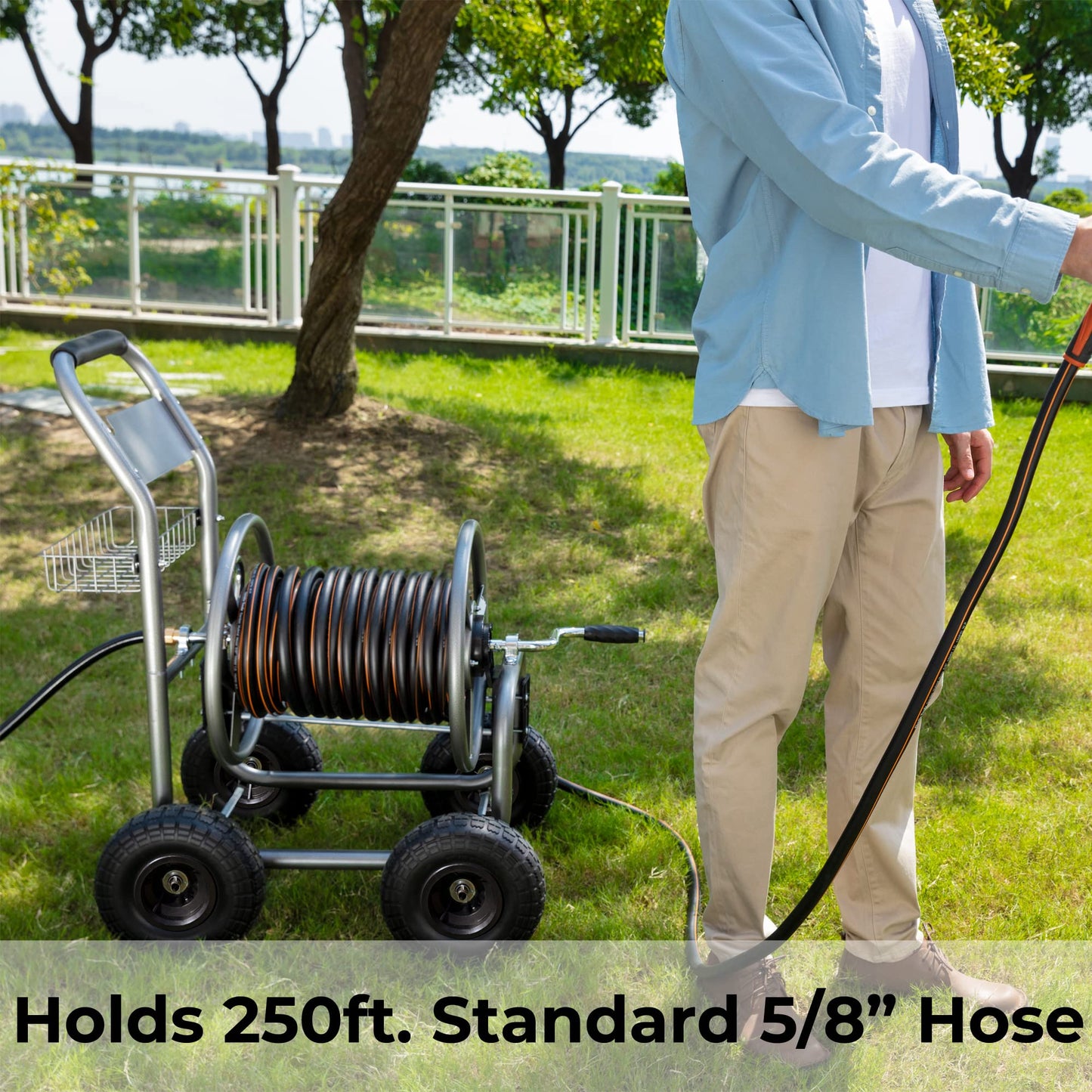 Garden Hose Reel Cart-4 Wheels