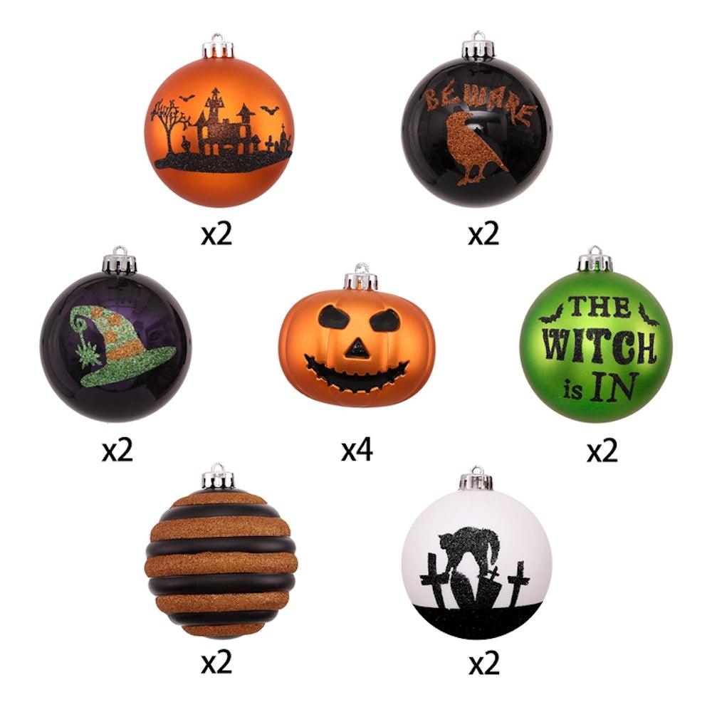 Halloween Ornament Round Ball 16 Piece Set