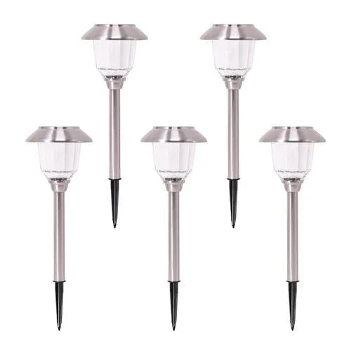 SmartYard Solar Pathway Lights Stainless-Steel and Glass (8 pack)