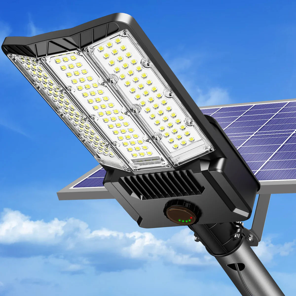 6500W Solar Street Lights Outdoor, 500000LM High Powered Commercial Parking Lot Lights 6500K Dusk to Dawn with Remote