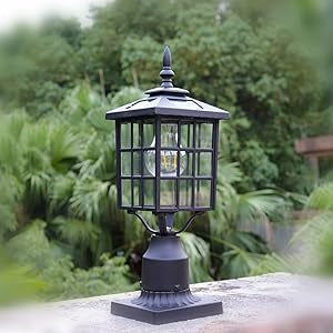 SmartYard LED Cast Aluminum Solar Post Light Fixture with 3-Inch Fitter Base for Outdoor Garden Post Pole Mount