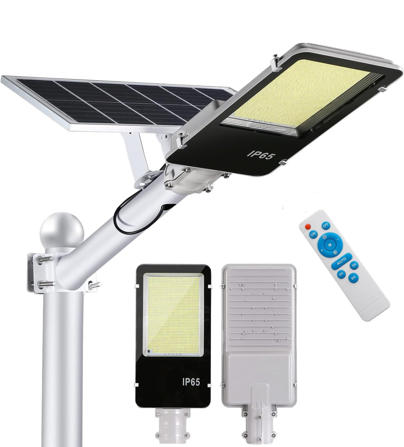 1000W Commercial Solar Street Light Outdoor 100000 Lumens Dusk to Dawn Solar with Remote Control