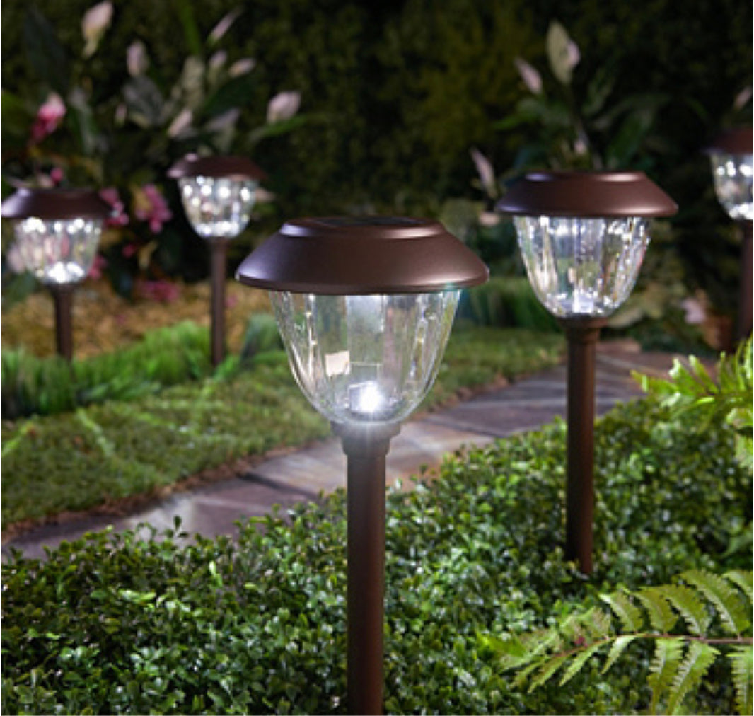 Alpan 10 Pack Solar Pathway LED Lights Outdoor-Stainless Steel 15 Lumen( Bronze )