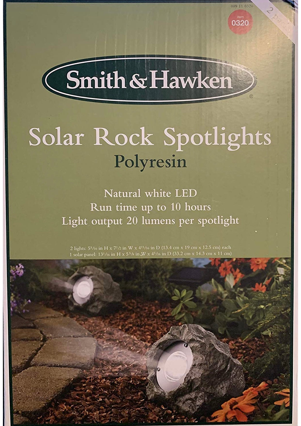 4Pack Smith&Hawken Outdoor Solar Powered Rock Spotlight Walkway LED Garden Path