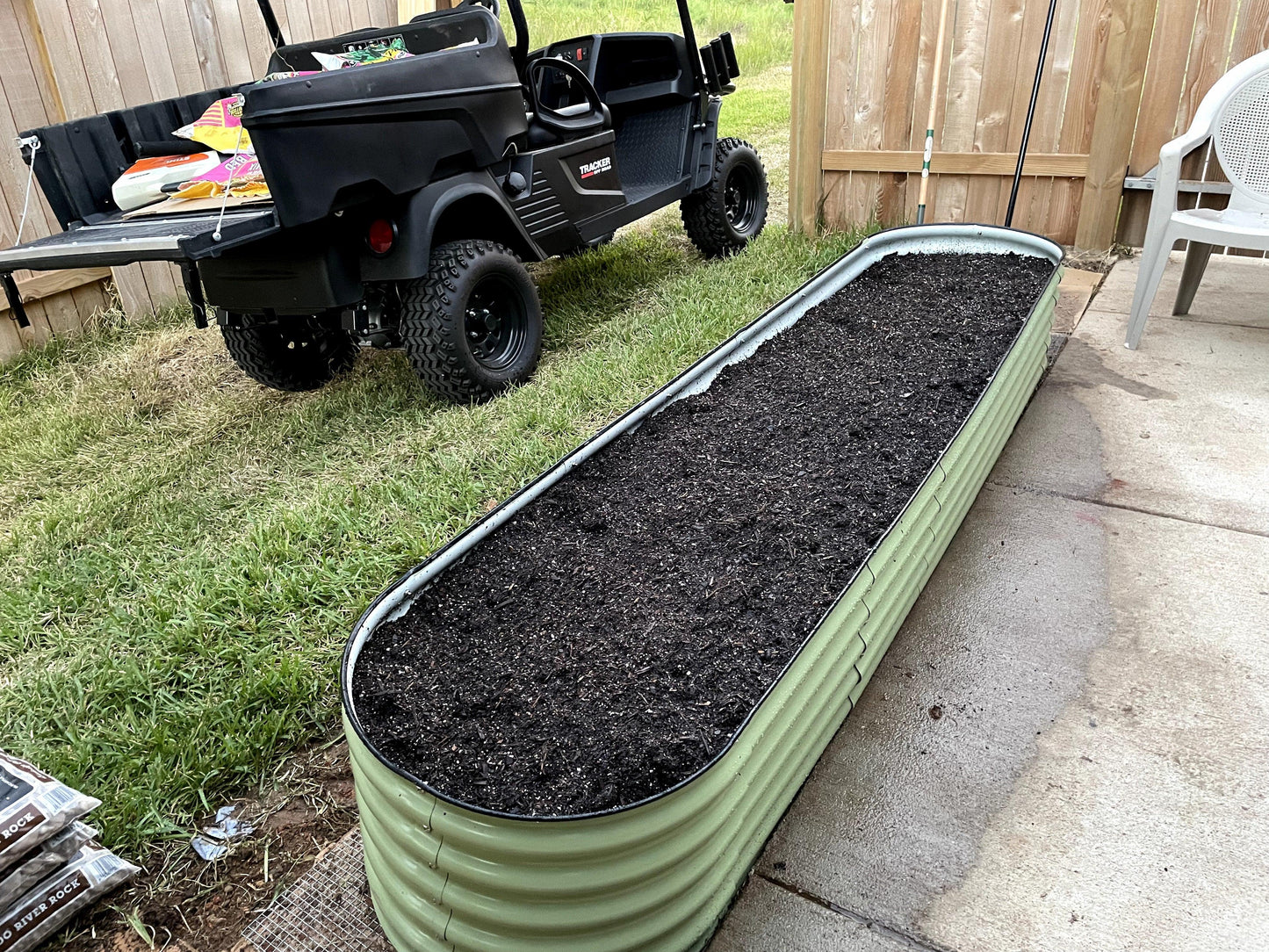 17" Tall, 12-in-1 Metal Raised Garden Bed in Sage Green