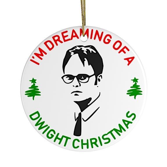 I'm Dreaming of a Dwight Christmas Ornament, Funny Office TV Show Decoration