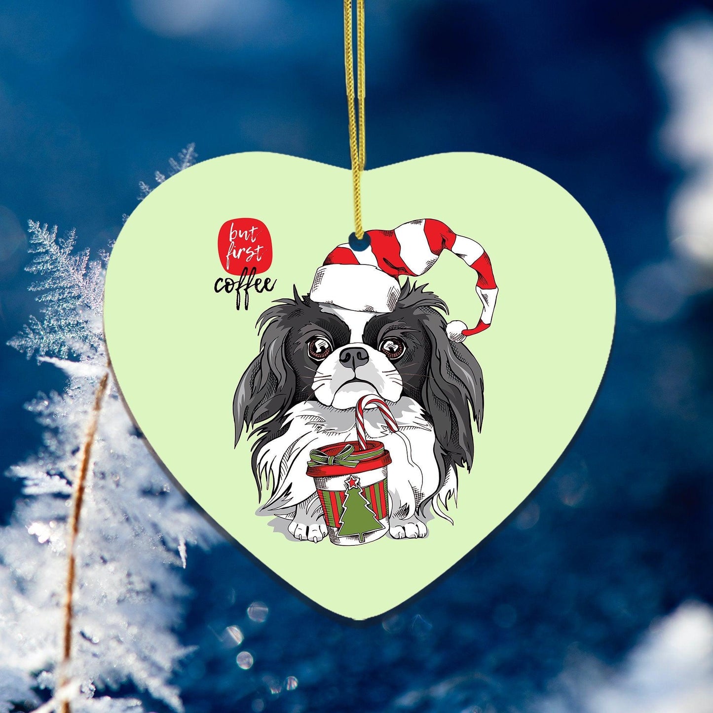 Japanese Chin Christmas Ornament