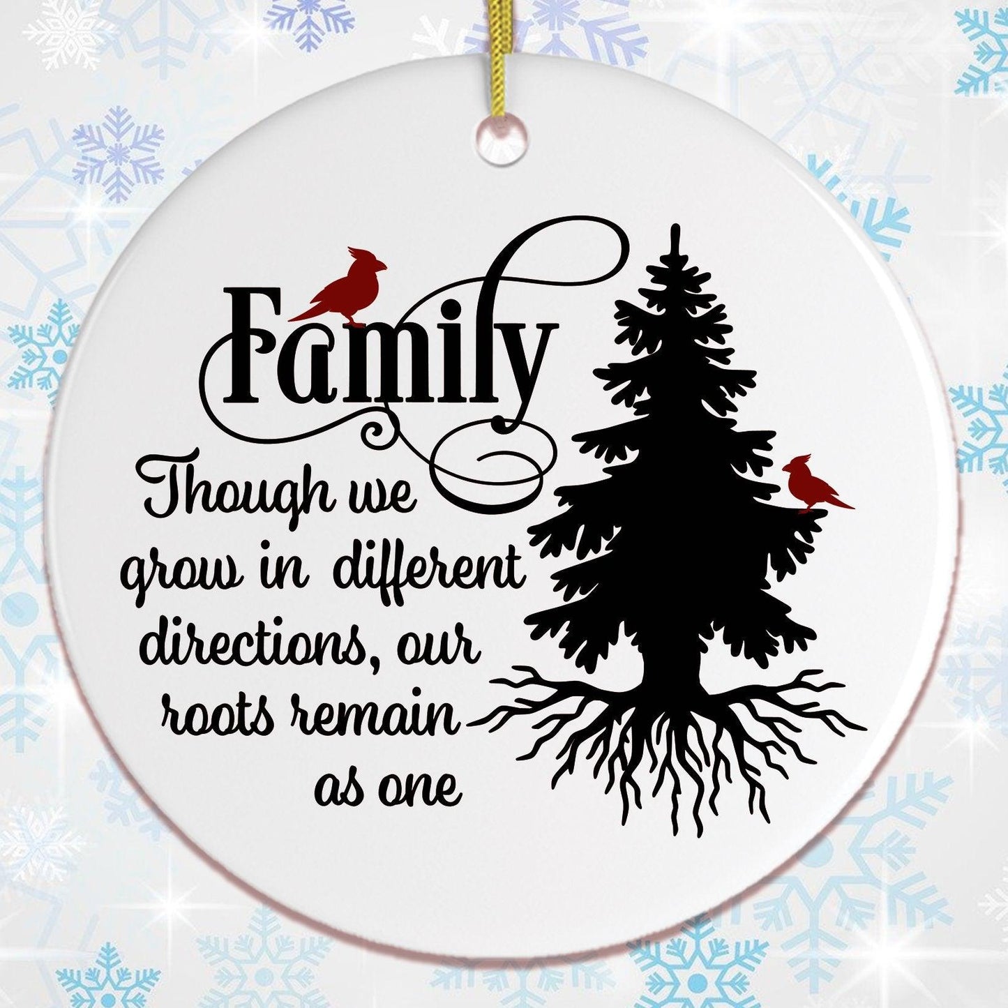 Lovely Family Quote Christmas Ornament