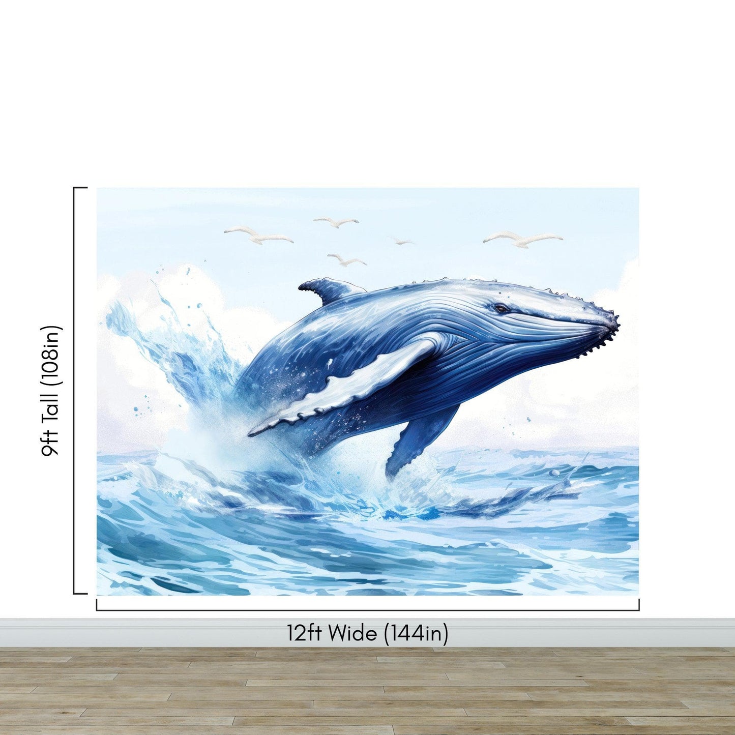 Humpback Whale Wallpaper. Marine Life Wall Art. #6651