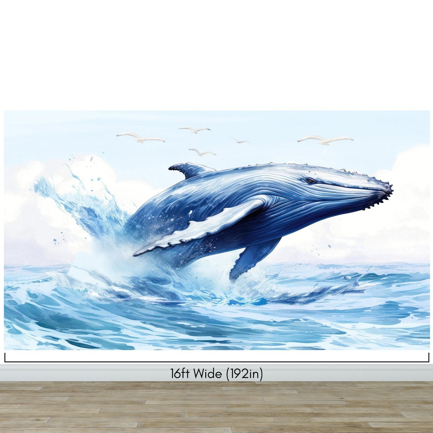 Humpback Whale Wallpaper. Marine Life Wall Art. #6651