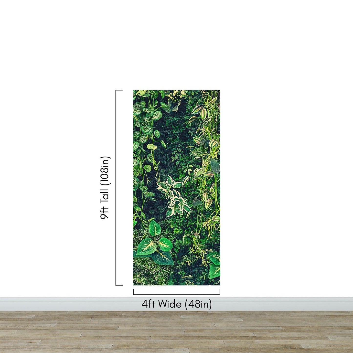 Greenery Jungle Bush Wallpaper Mural. Tropical Leaves / Fern Wallpaper. #6765