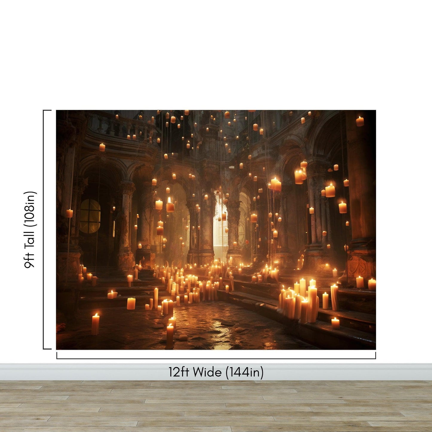 Floating Candles /  Great Hall Room Wallpaper /  Wizardly World Wall Mural. #6764