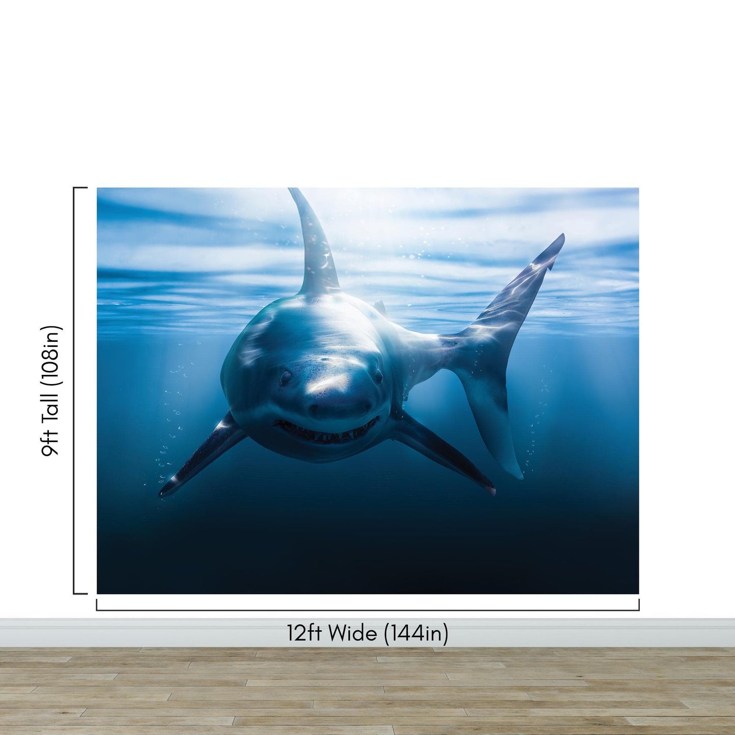 Great White Shark Wall Mural. Peel and Stick Wallpaper. #6700