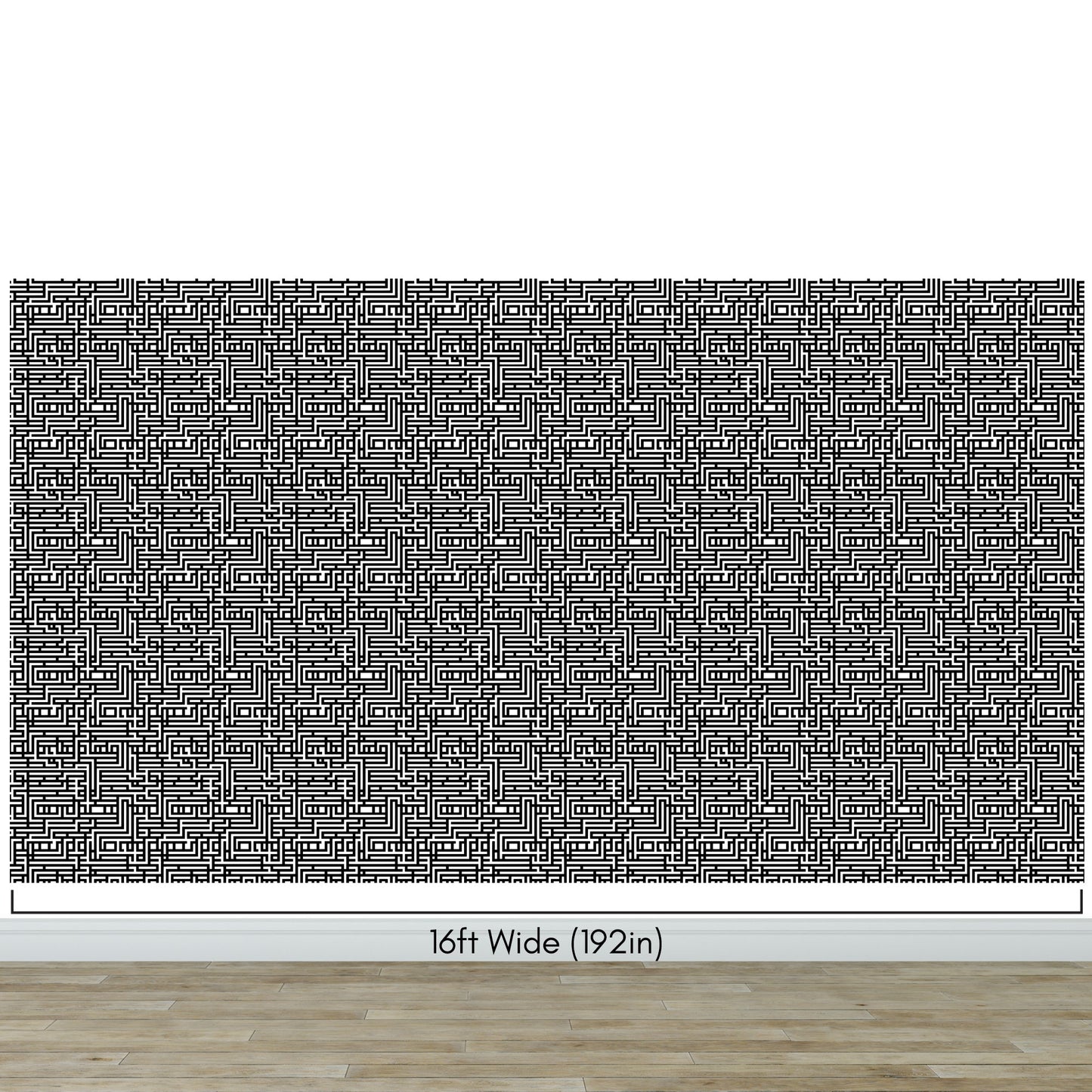 Abstract Maze Black and White Wallpaper Mural. #6739