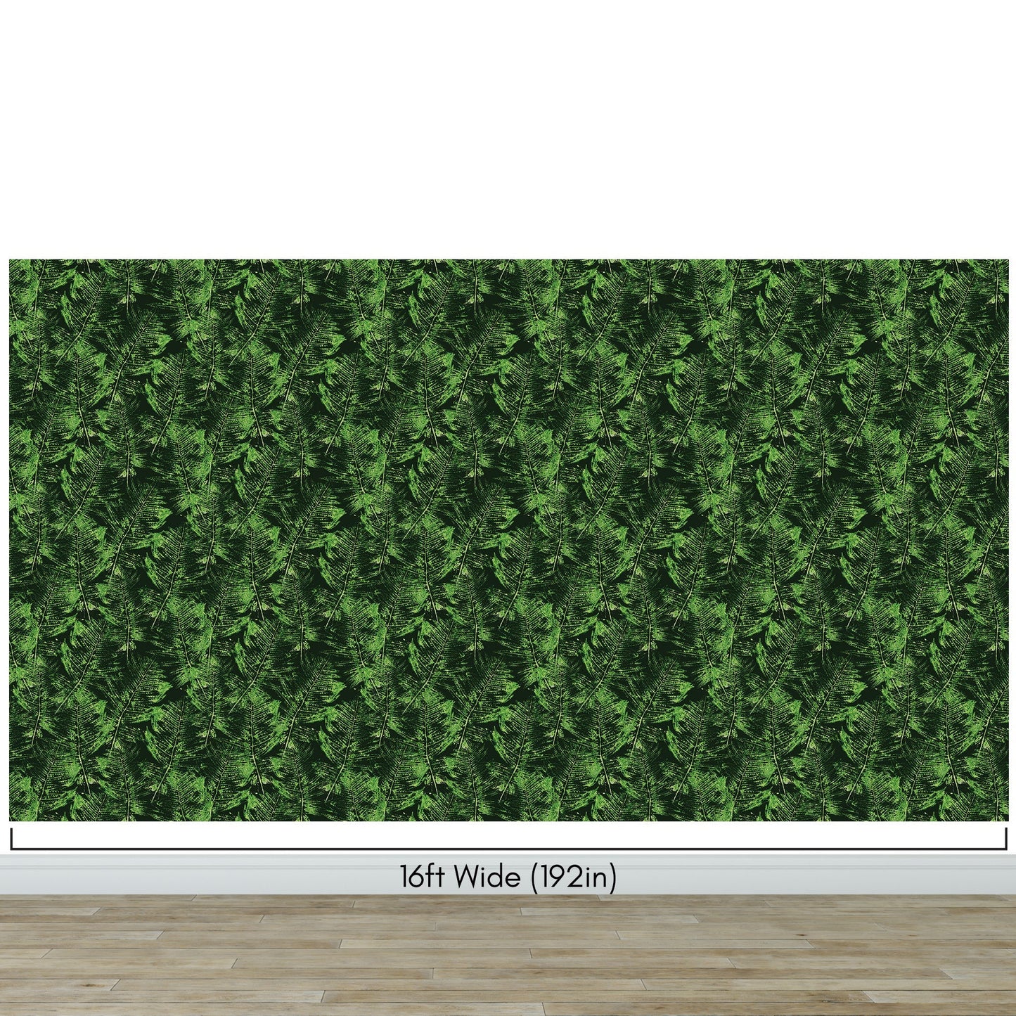 Green Leaves Pattern Wallpaper Mural. Botanical Wall Mural. #6744