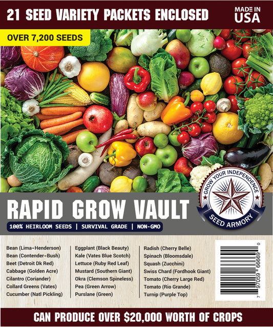 Rapid Grow Heirloom Seed Vault - 21 Varieties