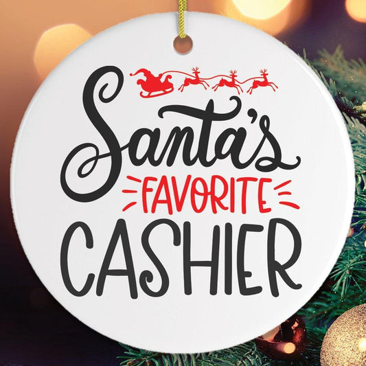 Santa's Favorite Cashier Christmas Ornament