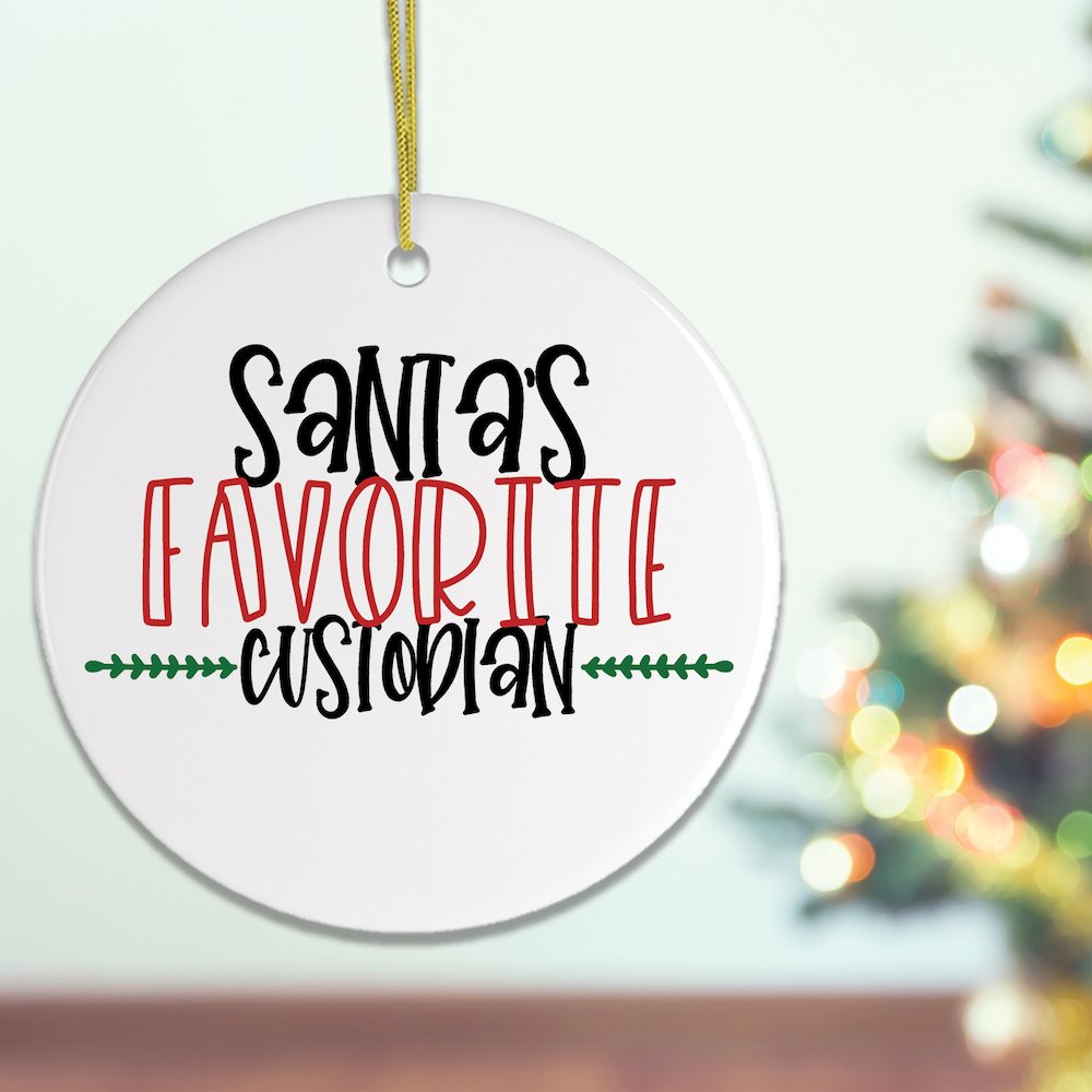 Santas Favorite Custodian Janitor Christmas Ornament