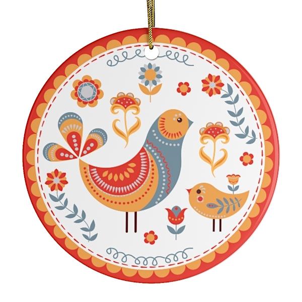 Scandinavian Folk Bird Christmas Ornament