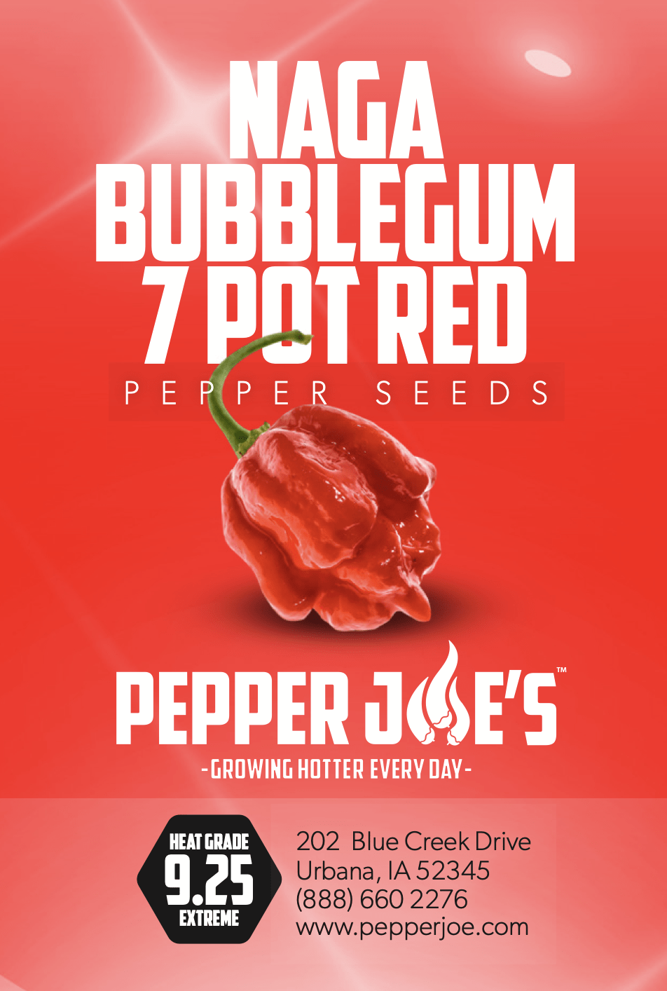 Naga Bubblegum 7 Pot Red Pepper Seeds