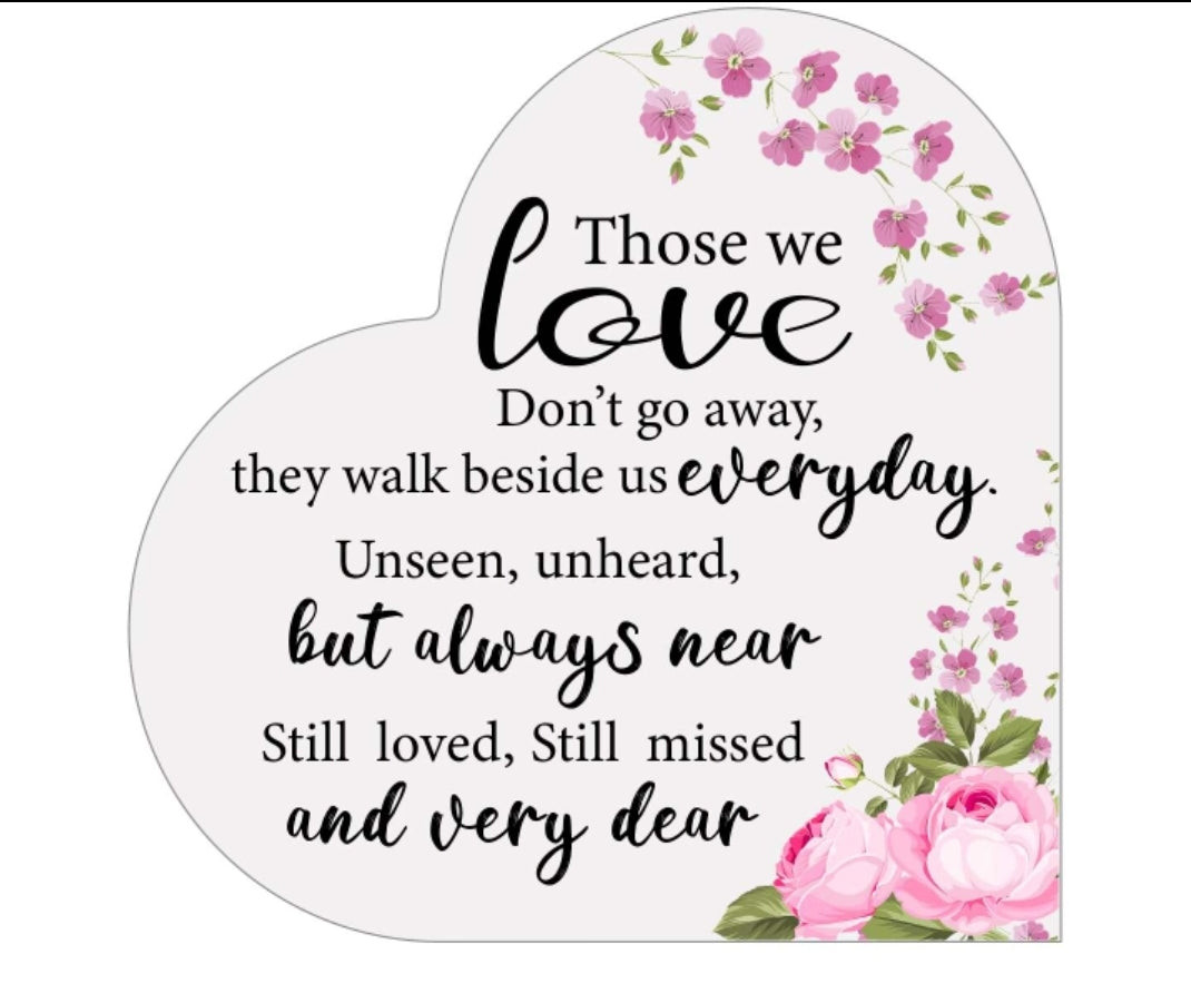 Acrylic Memorial Heart - Those We Love