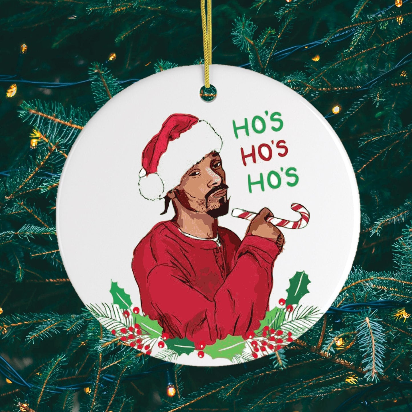 Ho’s Ho’s Ho’s Funny Hiphop Style Christmas Ornament