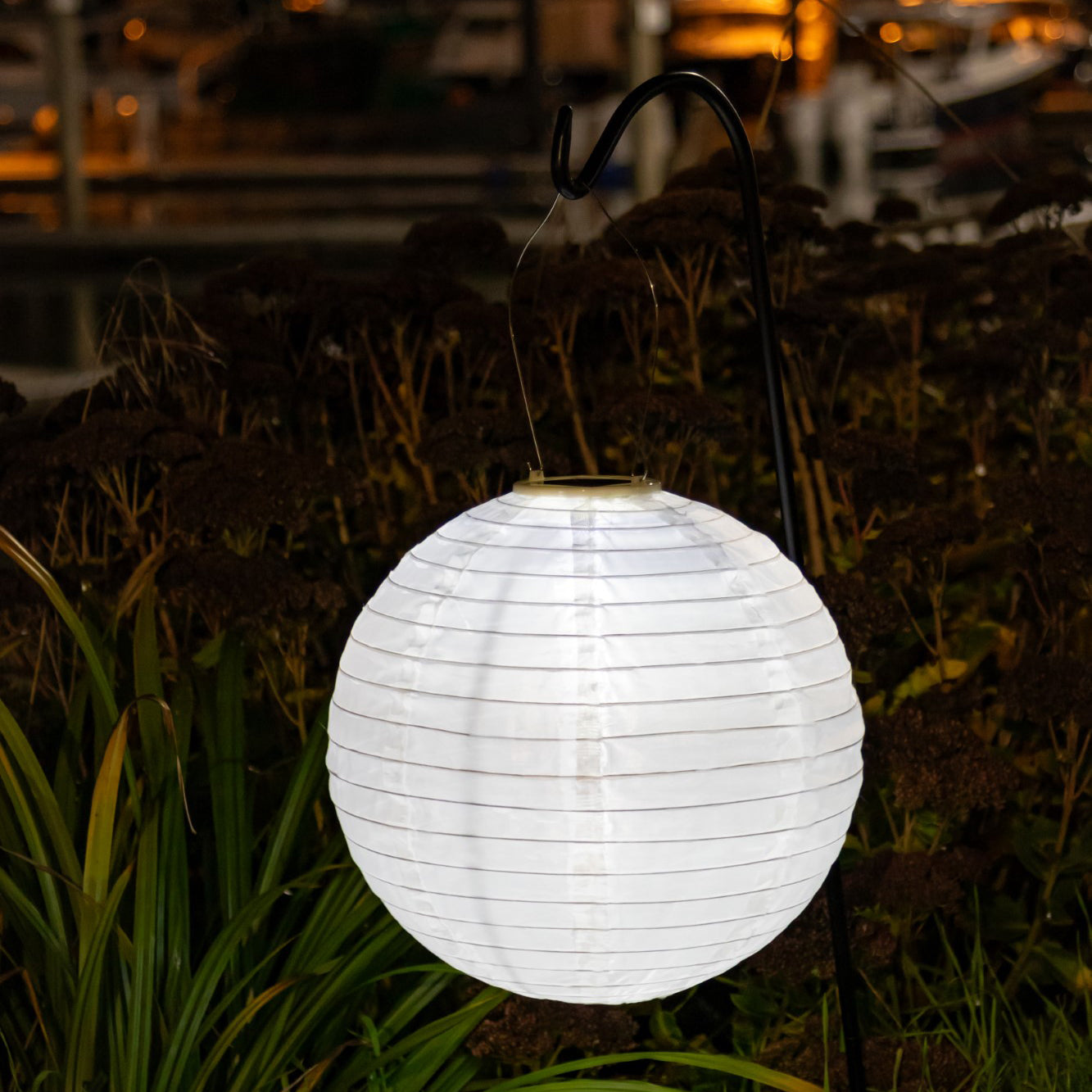 Soji Original 12" Round Solar Lantern - White