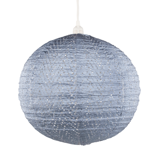 Soji Stella Nova Chevron Metallic Blue - 18" Indoor / Outdoor Pendant Lamp (120V)